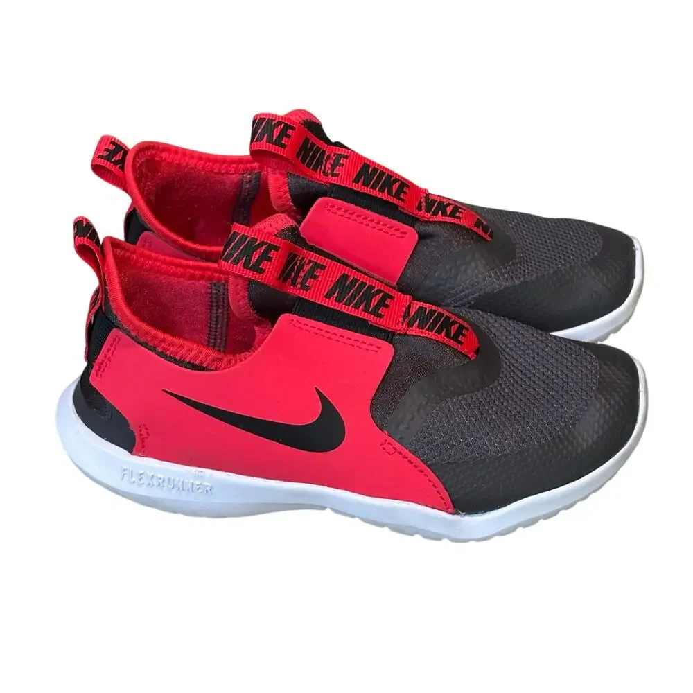 Nike Flex Runner Red & Black Children's Slip on Play Athletic Sneakers Size 12.5